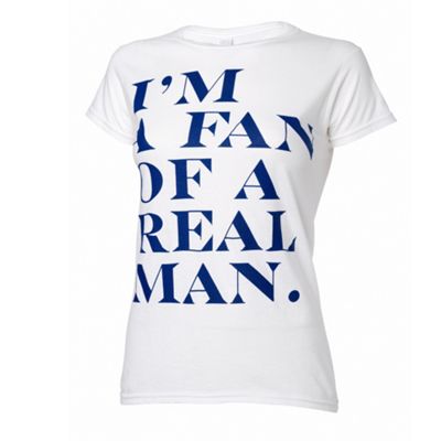 White Im a fan Womens Aid charity t-shirt