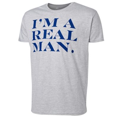 Grey real man Womens Aid charity t-shirt