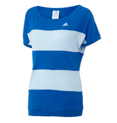 Adidas Blue wide stripe t-shirt