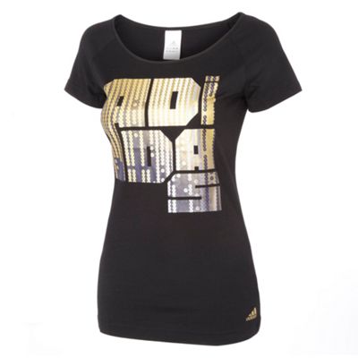 Adidas Black logo graphic t-shirt