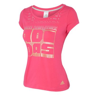 Adidas Pink logo t-shirt