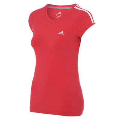 Bright pink three stripe t-shirt