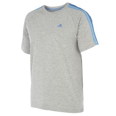 Adidas Light grey three stripe t-shirt
