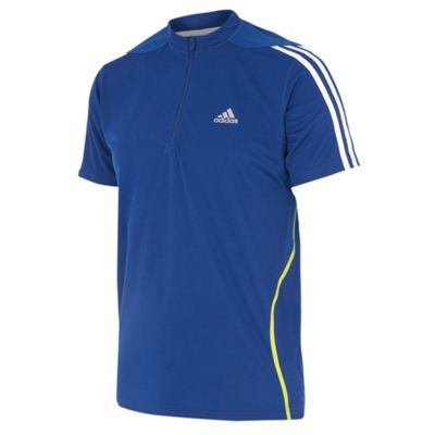 Adidas Blue zip neck t-shirt
