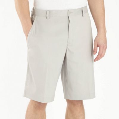 Light grey flat front shorts