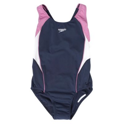 Speedo Navy endurance splash back swimsuit