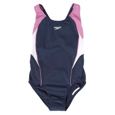 Speedo Navy endurance splash back swimsuit