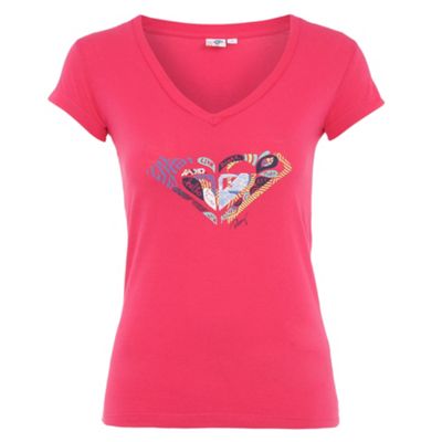 Roxy Bright pink logo t-shirt
