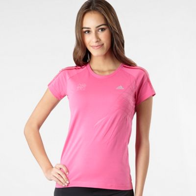 adidas Pink line pattern print t-shirt