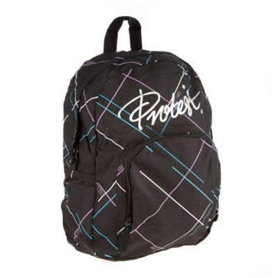 Black linear print backpack