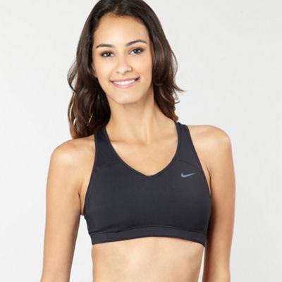 Black indy raceback sports bra