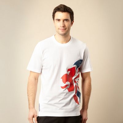 adidas White lion print Team GB t-shirt
