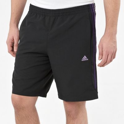 Black Three Stripe Fitness Shorts
