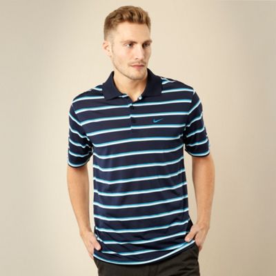 Navy striped polo shirt