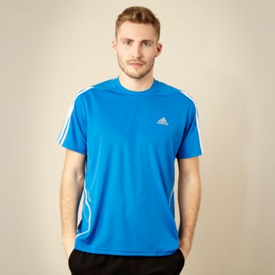 adidas Blue textured panel t-shirt