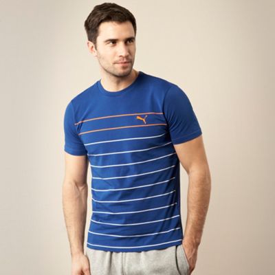 Blue fine striped sports t-shirt