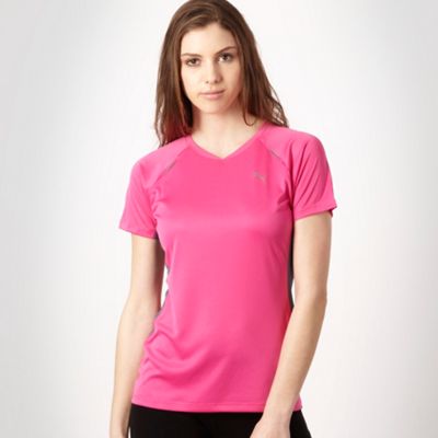 Pink slim fitting sports t-shirt