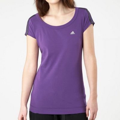 adidas Purple essentials 3 stripes t-shirt