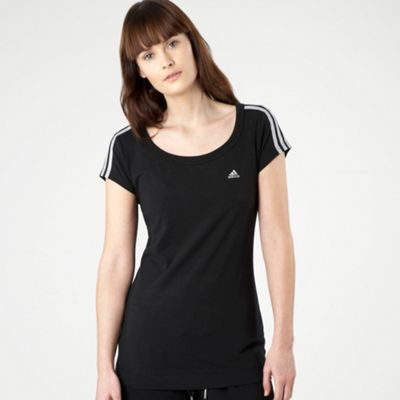 adidas Black essentials 3 stripes t-shirt
