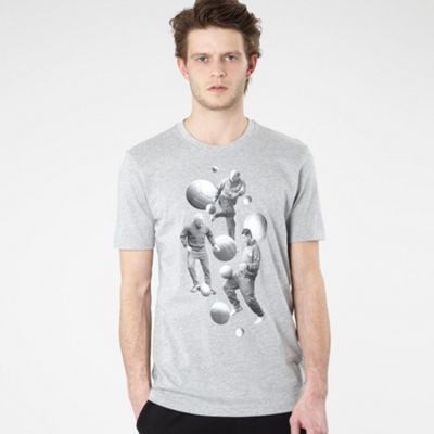 adidas Grey football print t-shirt