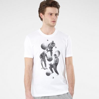 White football print t-shirt