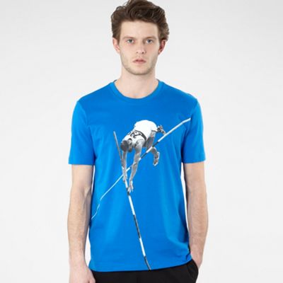 adidas Blue athlete print t-shirt