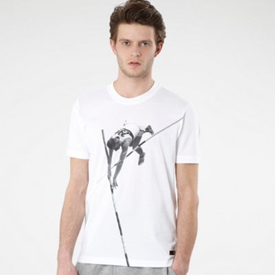 adidas White athlete print t-shirt