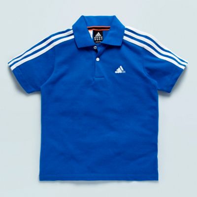 Adidas Boy's blue 'Essential' pique polo shirt                                                                                  