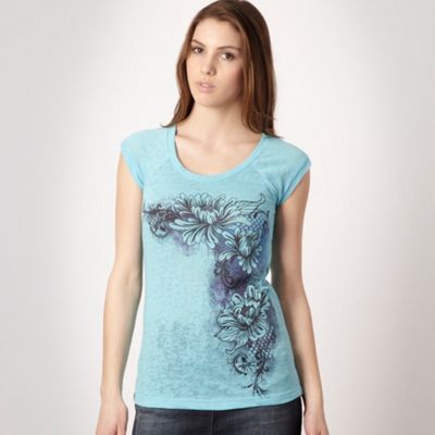 Animal Blue shadow flower print t-shirt