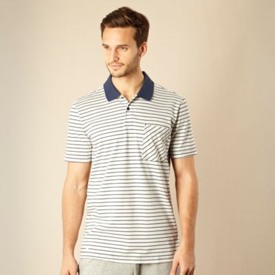 Adidas Navy 'Essential' striped polo shirt                                                                                      