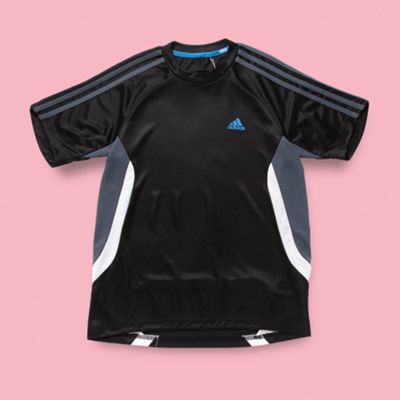Adidas Black textured training t-shirt                                                                                          