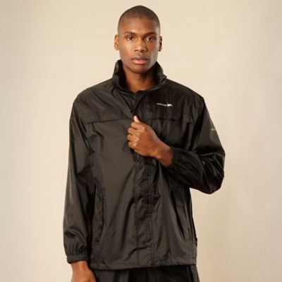 Black lightweight rain jacket                                                                                                   
