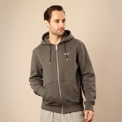 Nike Dark grey Squad zip through fleece hoodie