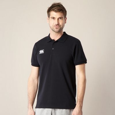 Black logo pique polo shirt