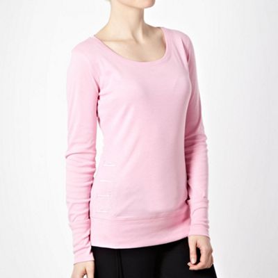 Pink embroidered side long sleeved top                                                                                          