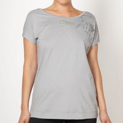 Adidas grey metallic print t-shirt                                                                                              