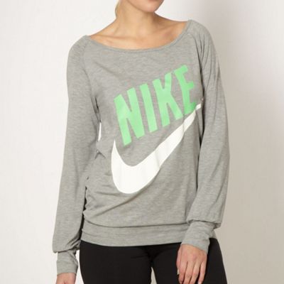 Nike grey oversized logo printed top                                                                                            
