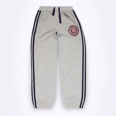 Adidas boy's grey patch logo jogging bottoms                                                                                    
