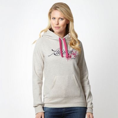 Cream embroidered logo hoodie                                                                                                   