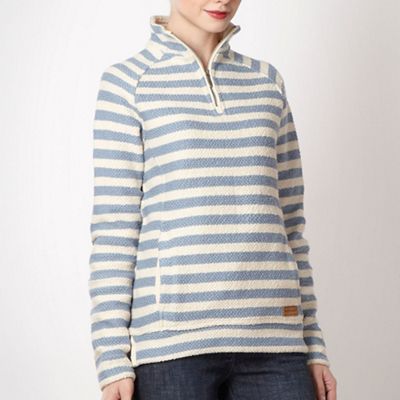 Blue striped textured sweat top                                                                                                 