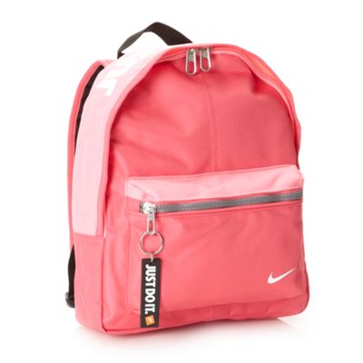 Nike girl's pink logo printed backpack                                                                                          