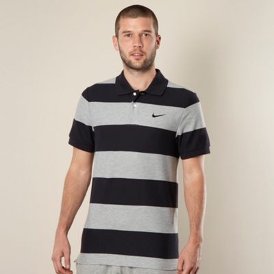 Nike navy striped pique polo shirt                                                                                              