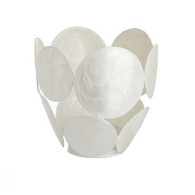 White disc tea light holder