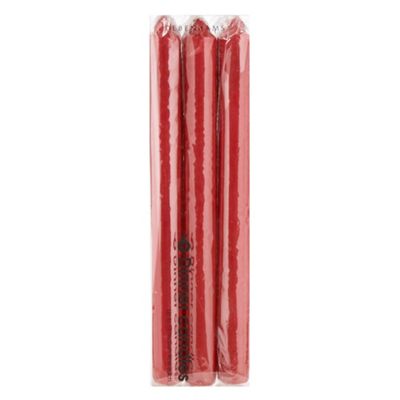 Pack of six red dinner candles                                                                                                  