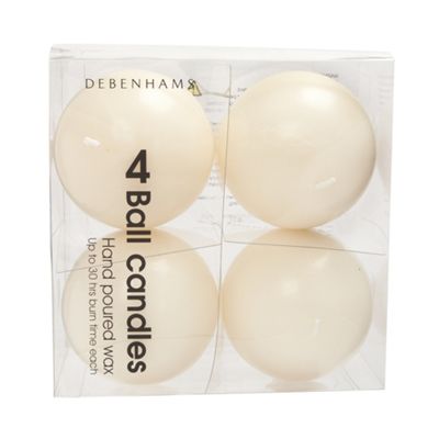 Set of four cream ball candles                                                                                                  