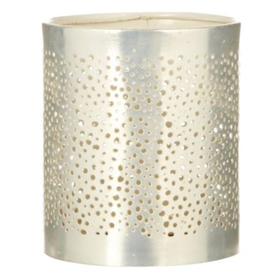 Silver punched tea light holder