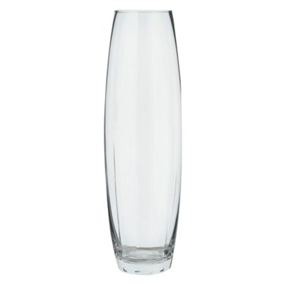 Glass etched tall bullet vase                                                                                                   