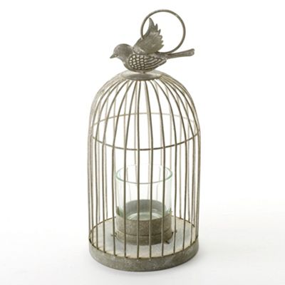 Cream medium tealight candle bird cage