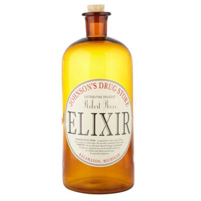 Brown old fashioned elixir bottle