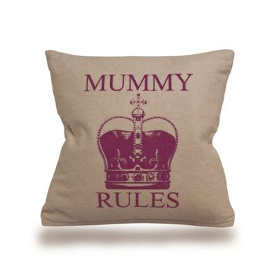 Natural Mummy Rules cushion